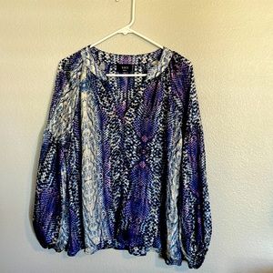 Peasant sleeve blouse . Oversized fit . Sheer . Nude bra or cami rec.